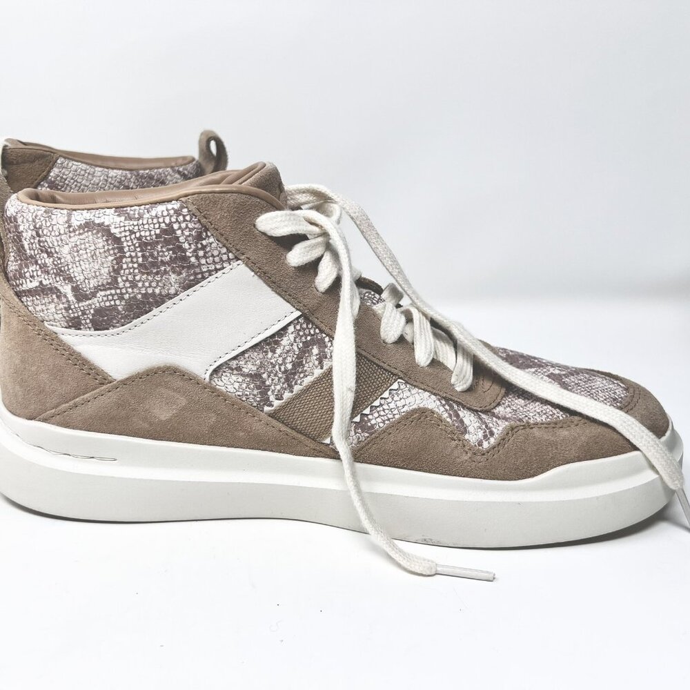 Cole Haan Grandpro Rally Mid Cut Sneaker Women's 9.5 B Beige Snakeskin CLEAN
